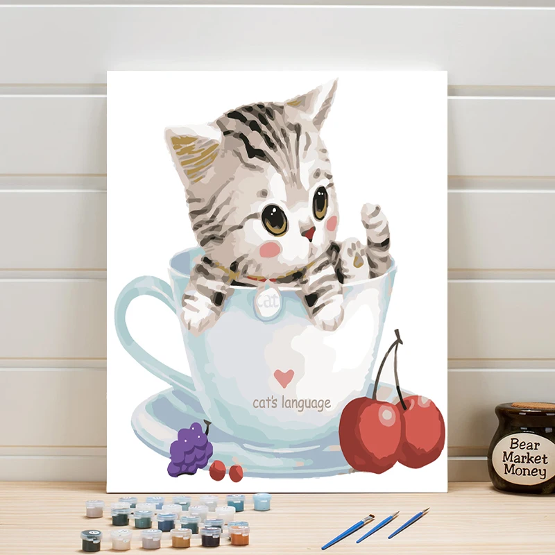 Paint Painting By Numbers Cat DIY Coloring Picture Modern Cartoon Animal Home Wall Canvas Arts For Kids Room Decoration One Sets
Paint Painting By Numbers Cat DIY Coloring Picture Modern Cartoon Animal Home Wall Canvas Arts For Kids Room Decoration One Sets