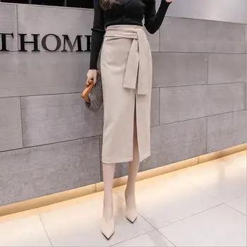 2018 new Korean version of autumn fashion elegant skirt irregular OL simple Lap top long skirt
2018 new Korean version of autumn fashion elegant skirt irregular OL simple Lap top long skirt