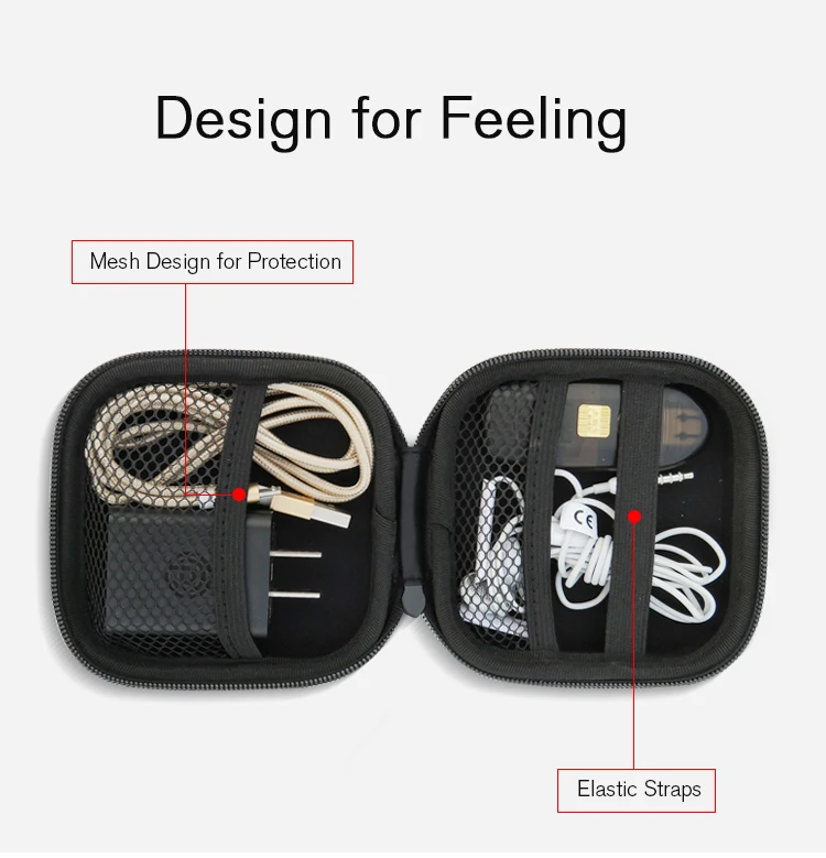 09 Liboer Earphone Accessories Carrying Hard Case for Earphones and Cables Mini Earphone Case Bag EVA Round Storage Box for iPhone