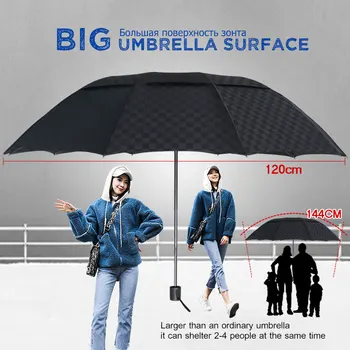 Double Layer 3Folding Umbrella Rain Women Men Big 10K Windproof Business Umbrellas Male Dark Grid Parasol Family Travel Paraguas
Double Layer 3Folding Umbrella Rain Women Men Big 10K Windproof Business Umbrellas Male Dark Grid Parasol Family Travel Paraguas