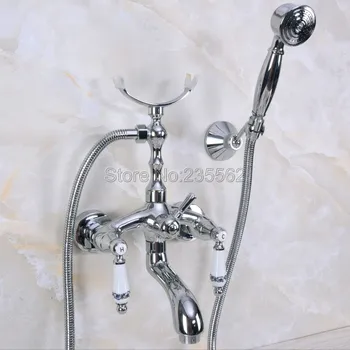 Wall Mount Chrome Clawfoot Bath Tub Mixer Tap Faucet Handheld Shower lna245
Wall Mount Chrome Clawfoot Bath Tub Mixer Tap Faucet Handheld Shower lna245