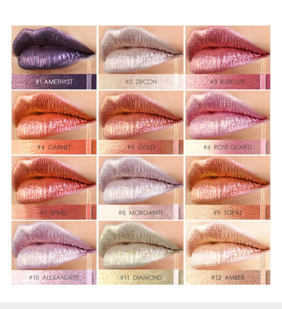 FOCALLURE 12 New Arrival Shimmer Lip Gloss Waterproof Matte Lipstick Metal Rose Golden Lip Gloss Liquid Lipstick FOCALLURE 12 New Arrival Shimmer Lip Gloss Waterproof Matte Lipstick Metal Rose Golden Lip Gloss Liquid Lipstick