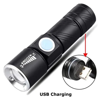 Portable LED Flashlight USB Rechargeable 3 Modes Torch Mini USB Zoomable Led Pocket Light for Camping Hunting
Portable LED Flashlight USB Rechargeable 3 Modes Torch Mini USB Zoomable Led Pocket Light for Camping Hunting