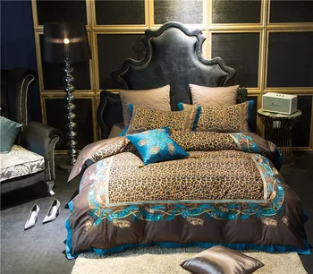 Luxury Egyptian cotton Leopard Brown Bedding Set Queen King size Bohemia Duvet/Quilt Cover Bed sheet Set Silky Soft Bedclothes 
Luxury Egyptian cotton Leopard Brown Bedding Set Queen King size Bohemia Duvet/Quilt Cover Bed sheet Set Silky Soft Bedclothes