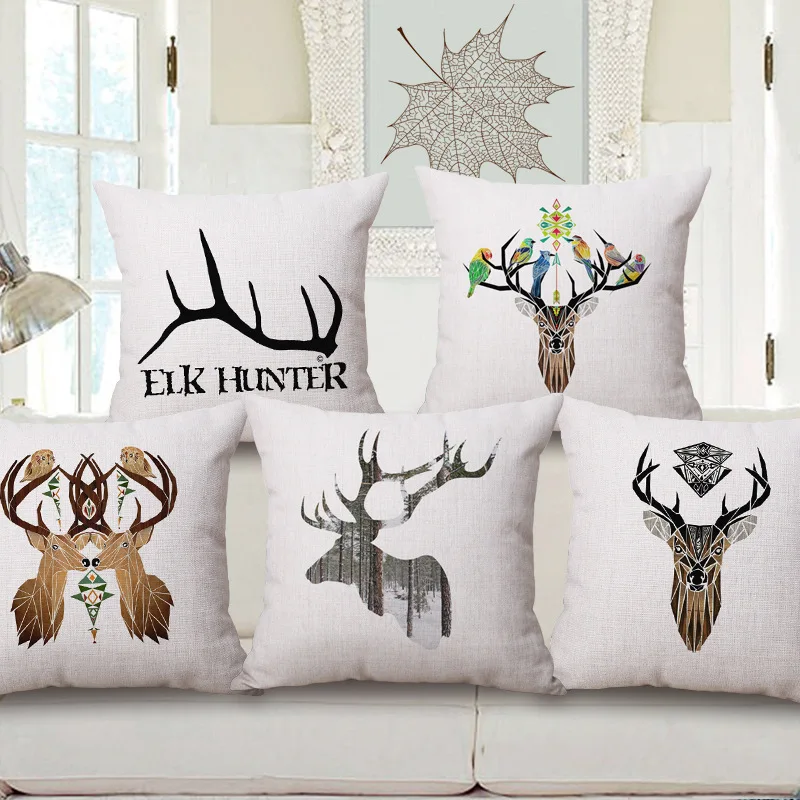 Modern Simple Pillow Case Wild Animal Elk Pattern Hunt Club Cotton Linen Chair Square Waist Throw Pillow Cover Home Textile
Modern Simple Pillow Case Wild Animal Elk Pattern Hunt Club Cotton Linen Chair Square Waist Throw Pillow Cover Home Textile