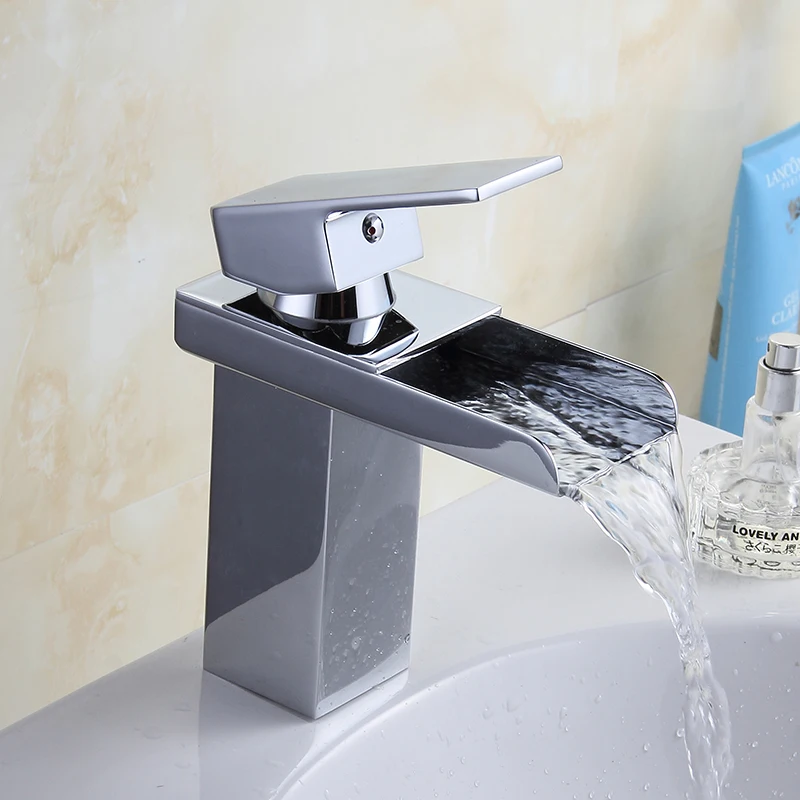 Basin Faucet Bathroom Waterfall Faucet. Brass Made Chrome Surface Mixer Taps One Handle Deck Mounted Waterfall Tap
Basin Faucet Bathroom Waterfall Faucet. Brass Made Chrome Surface Mixer Taps One Handle Deck Mounted Waterfall Tap