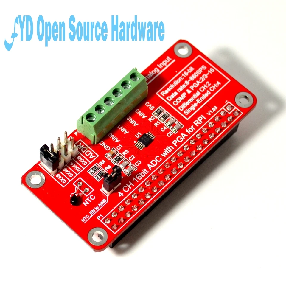 1pcs 3.3V ADS1115 ADC Module for Raspberry Pi 3/2 / B + / I2C RPI ADS1115 ADC Analog to Digital Converter
1pcs 3.3V ADS1115 ADC Module for Raspberry Pi 3/2 / B + / I2C RPI ADS1115 ADC Analog to Digital Converter