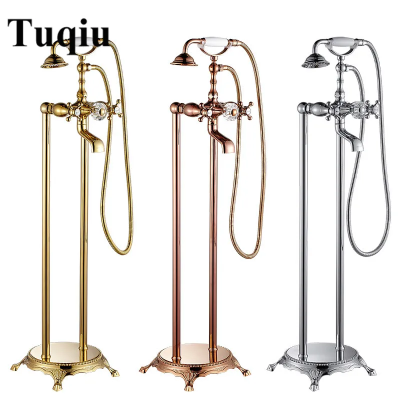 Total brass Gold/Chrome/Rose Gold Floor Standing Telephone Style Clawfoot bath and shower faucet set shower bathtub faucet
Total brass Gold/Chrome/Rose Gold Floor Standing Telephone Style Clawfoot bath and shower faucet set shower bathtub faucet
