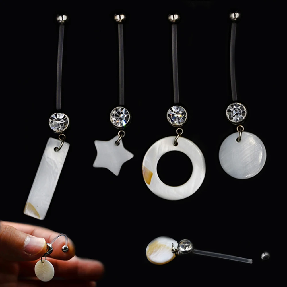 Showlove-1pcs Surgical Steel Shell Mother of Pearl Bioplast Flexible PTFE CZ Gem Belly Navel Ring Piercing Body jewelry 14G
Showlove-1pcs Surgical Steel Shell Mother of Pearl Bioplast Flexible PTFE CZ Gem Belly Navel Ring Piercing Body jewelry 14G