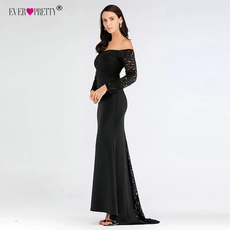 Black Long Sleeve Evening Gown Ever Pretty EZ07611 Elegant Off Shoulder Long Formal Party Gowns With Train Robe De Soiree 2019
Black Long Sleeve Evening Gown Ever Pretty EZ07611 Elegant Off Shoulder Long Formal Party Gowns With Train Robe De Soiree 2019