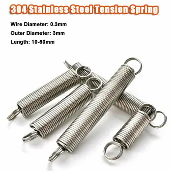 10Pcs 304 Stainless Dual Hook Small Expansion Tension Spring Hardware Accessories Wire Diameter 0.3mm Outer Diameter 3mm
10Pcs 304 Stainless Dual Hook Small Expansion Tension Spring Hardware Accessories Wire Diameter 0.3mm Outer Diameter 3mm