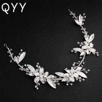 QYY Fashion Silver Color Flower Leaves Wedding Headband Crystal Hair Jewelry Bridal Hair Accessories Headpieces Tiara for Women
QYY Fashion Silver Color Flower Leaves Wedding Headband Crystal Hair Jewelry Bridal Hair Accessories Headpieces Tiara for Women