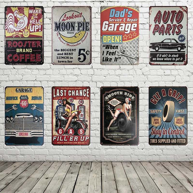 Garage Auto's Parts Advertising Plaques Man Cave 20X30CM Metal Plate Vintage Tin Signs Bar Club Gallery Home Wall Decor Poster
Garage Auto's Parts Advertising Plaques Man Cave 20X30CM Metal Plate Vintage Tin Signs Bar Club Gallery Home Wall Decor Poster