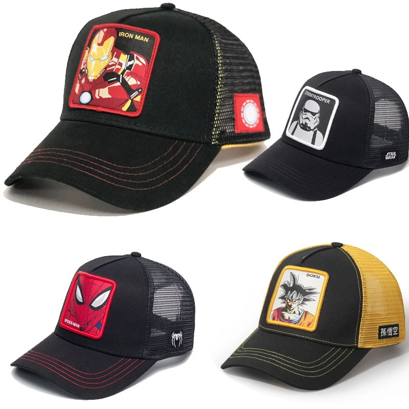 Iron Man Spider Man Cosplay Hats Summer Adjustable Cap Embroidery Unisex Baseball Caps Son Goku Hats Accessories
Iron Man Spider Man Cosplay Hats Summer Adjustable Cap Embroidery Unisex Baseball Caps Son Goku Hats Accessories