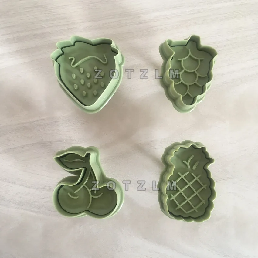 4 pcs/Lot Fruit Series Plastic Cookie Cutters Cake Fondant Biscuit Mold Bakeware Strawberry Grape Cherry Pineapple Shapes SLP016
4 pcs/Lot Fruit Series Plastic Cookie Cutters Cake Fondant Biscuit Mold Bakeware Strawberry Grape Cherry Pineapple Shapes SLP016