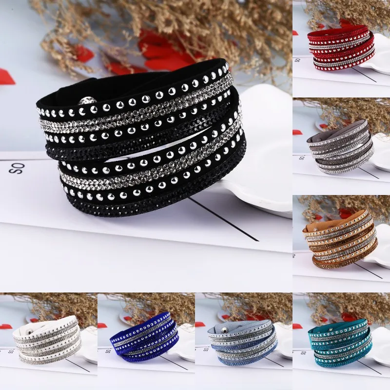 HOCOLE Trendy Charm Crystal Leather Bracelets For Women Wrap Multilayer Rhinestone Bracelet Female Fashion Jewelry Wedding Gift
HOCOLE Trendy Charm Crystal Leather Bracelets For Women Wrap Multilayer Rhinestone Bracelet Female Fashion Jewelry Wedding Gift