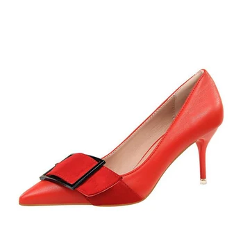 BIGTREE Square Buckle Shoes Woman High Heels Sandal Stiletto Heels Women Pumps Party Wedding Shoes Leather Womens Shoes K115
BIGTREE Square Buckle Shoes Woman High Heels Sandal Stiletto Heels Women Pumps Party Wedding Shoes Leather Womens Shoes K115