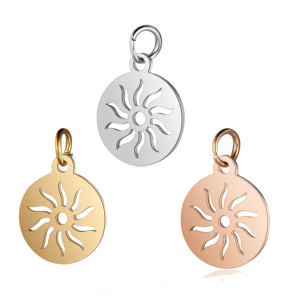 50pcs/Lot 316L Stainless Steel Charms 3 Colors Sun Charms Pendants for Jewelry Making Bracelet DIY Handmade Accessories Gift
50pcs/Lot 316L Stainless Steel Charms 3 Colors Sun Charms Pendants for Jewelry Making Bracelet DIY Handmade Accessories Gift