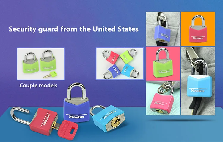 Master Lock small Mini Padlock Locker Lock Drawer Student Concentric luggage case box Lovers Lock 4 Colors 2 Keys Wholesale (3)