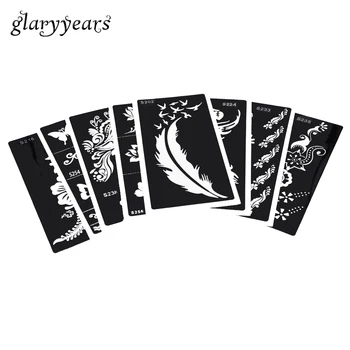 8 Pieces Henna Tattoo Stencil Butterfly Flower Pattern Hollow Black Mehndi Waist Body Art Tool Tattoo Templates Hot Sale S200#11
8 Pieces Henna Tattoo Stencil Butterfly Flower Pattern Hollow Black Mehndi Waist Body Art Tool Tattoo Templates Hot Sale S200#11