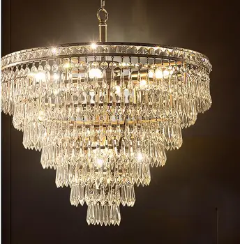 Modern American Style Clear K9 Crystal Chandelier Round Design Bedroom Livingroom Hanging Lamp Villa Ceiling Light Fixture
Modern American Style Clear K9 Crystal Chandelier Round Design Bedroom Livingroom Hanging Lamp Villa Ceiling Light Fixture