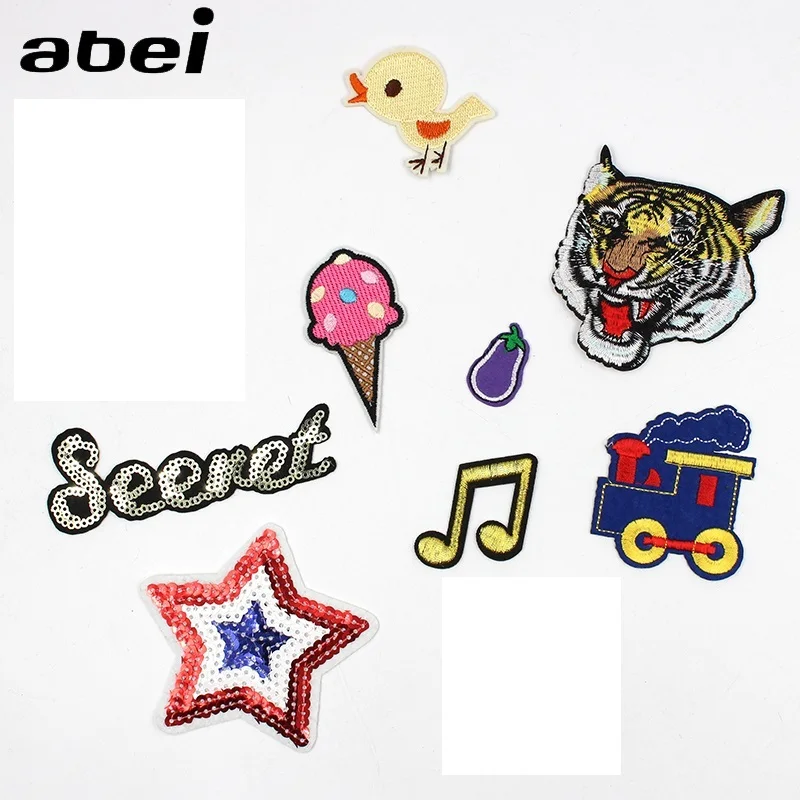 Iron on Tiger Chick Train Ice Cream Patches Embroidered Sequined Star Stickers Garment Jeans Sewing Appliques Bags Coats Badge
Iron on Tiger Chick Train Ice Cream Patches Embroidered Sequined Star Stickers Garment Jeans Sewing Appliques Bags Coats Badge
