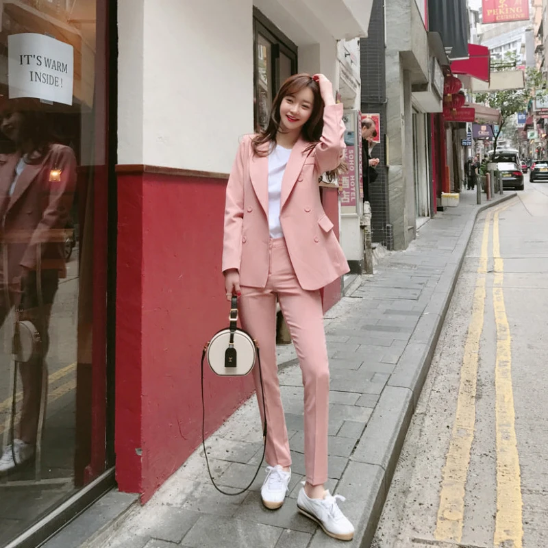 New Women Suit Harajuku Women Clothing Fashion Solid Color Double-breasted Jacket Female Casual Jacket Trousers Two-piece Suit
New Women Suit Harajuku Women Clothing Fashion Solid Color Double-breasted Jacket Female Casual Jacket Trousers Two-piece Suit