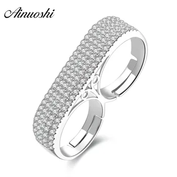 AINUOSHI 925 Sterling Silver Women Wedding Double Finger Ring Lady Engagement Anniversary Adjustable Ring Anniversary Jewelry
AINUOSHI 925 Sterling Silver Women Wedding Double Finger Ring Lady Engagement Anniversary Adjustable Ring Anniversary Jewelry