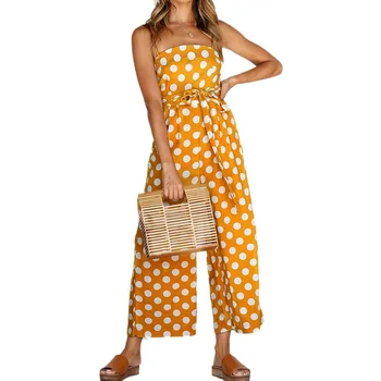 Women Summer Chiffon Spaghetti Strap Dot Print Long Pants Sleeveless Jumpsuits Plus Size Rompers
Women Summer Chiffon Spaghetti Strap Dot Print Long Pants Sleeveless Jumpsuits Plus Size Rompers
