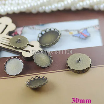 30mm Antique Brozne Plated Copper Blank Bases Round Lace Bezel cups Cabochon Settings Caps Buttons Back Loop Findings Wholesale
30mm Antique Brozne Plated Copper Blank Bases Round Lace Bezel cups Cabochon Settings Caps Buttons Back Loop Findings Wholesale
