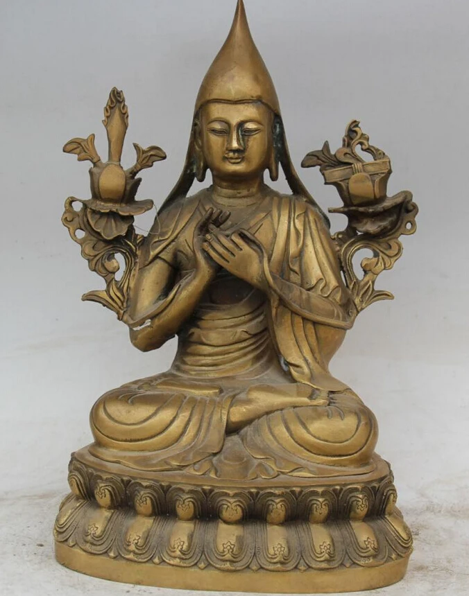 song voge gem S5751 12" Tibet Tibetan Brass Lotus Je Tsongkhapa Buddha temple Lama Teacher Statue
song voge gem S5751 12" Tibet Tibetan Brass Lotus Je Tsongkhapa Buddha temple Lama Teacher Statue