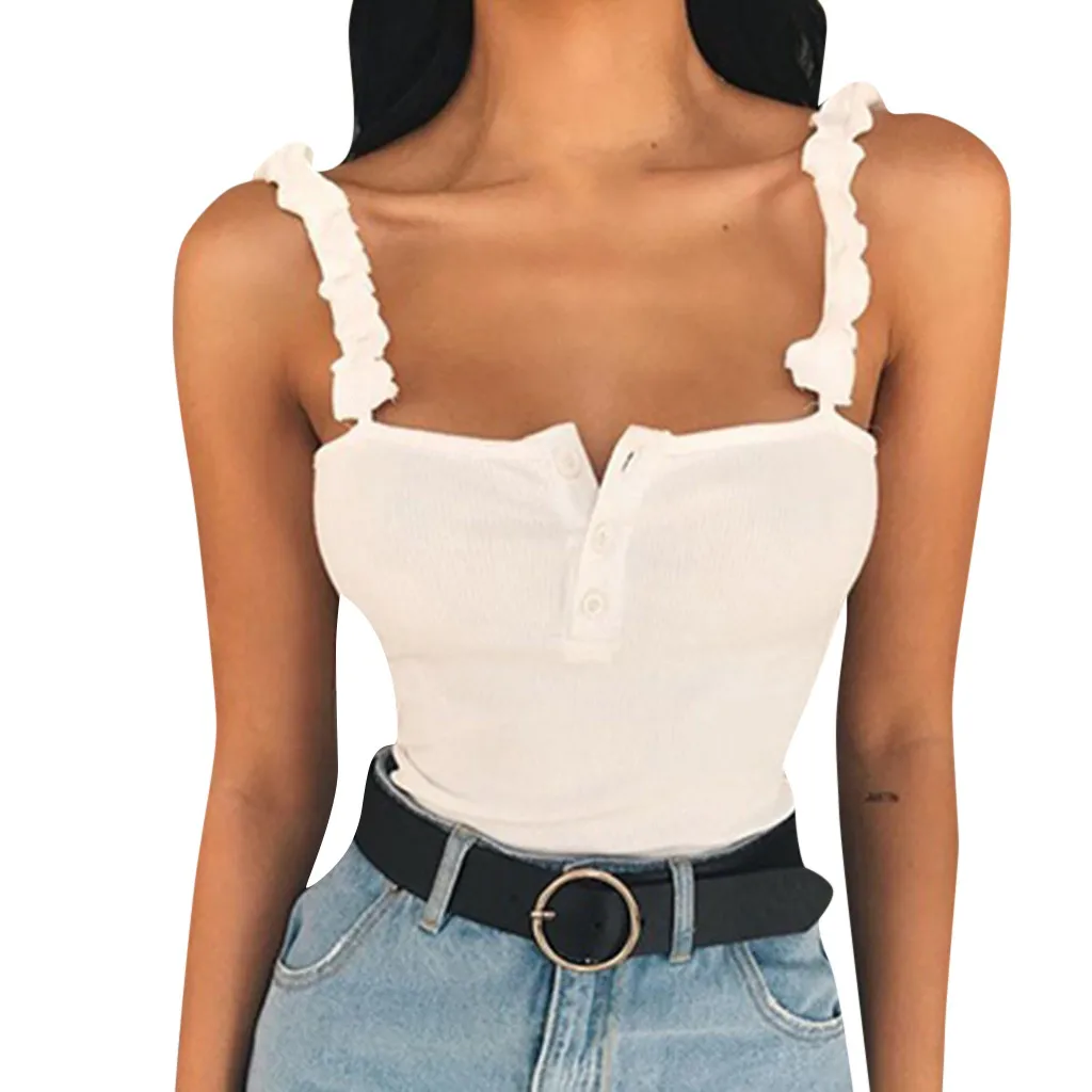 Sexy Tops Womens Button Tank Top Vest Off Shoulder Halter Blouse T-Shirt Vest Blouse Camisole Summer Beach Fashion
Sexy Tops Womens Button Tank Top Vest Off Shoulder Halter Blouse T-Shirt Vest Blouse Camisole Summer Beach Fashion