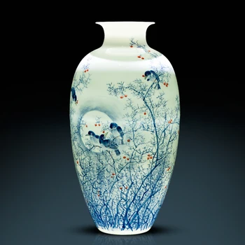 Jingdezhen Master Pure Hand-painted Blue And White Porcelain Vase Chinese Style Ornaments Chinese Style Living Room ceramic vase
Jingdezhen Master Pure Hand-painted Blue And White Porcelain Vase Chinese Style Ornaments Chinese Style Living Room ceramic vase