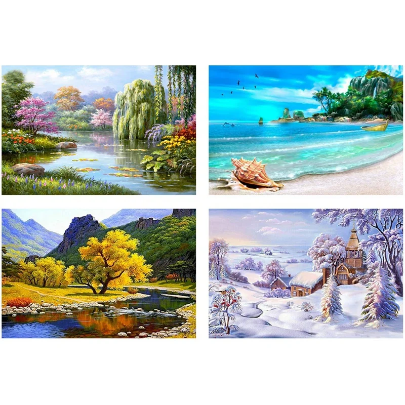 4 Pack 5D Diy Diamond Painting By Number Kits Full Drill Four Seasons Landscape Cross Stitch Rhinestone Embroidery Paintings F
4 Pack 5D Diy Diamond Painting By Number Kits Full Drill Four Seasons Landscape Cross Stitch Rhinestone Embroidery Paintings F