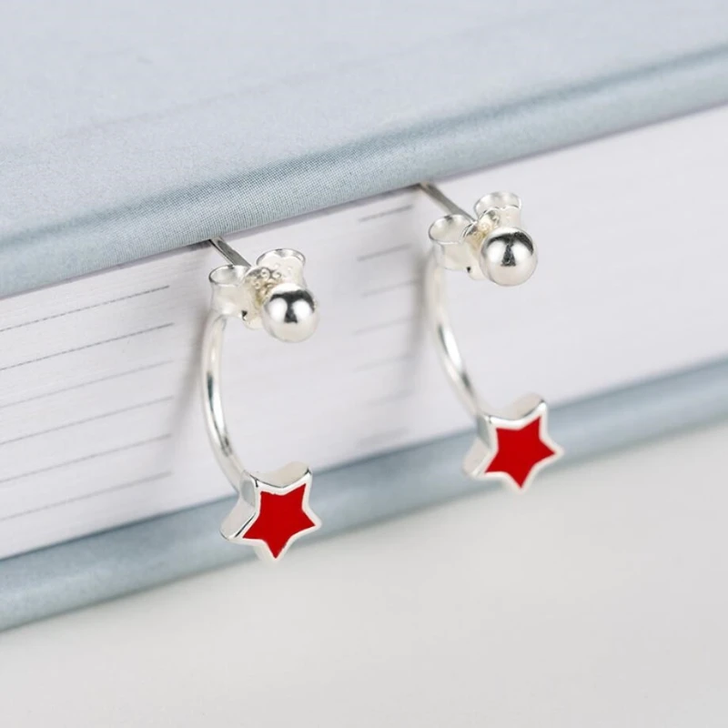 Creative Red Pentagram 925 Sterling Silver Temperament Not Allergic Exquisite Personality Fashion Female Dangle Earrings SEA294
Creative Red Pentagram 925 Sterling Silver Temperament Not Allergic Exquisite Personality Fashion Female Dangle Earrings SEA294