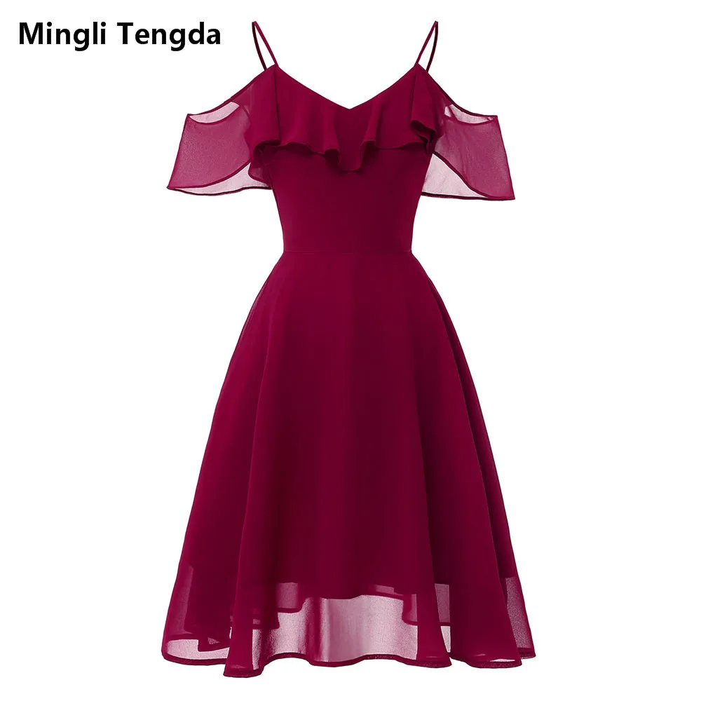 Mingli Tengda Simple Red wine Bridesmaid Dress Hatler Wedding Party Dress Elegant Pink Dress Chiffon Navy Bridesmaid Dresses New
Mingli Tengda Simple Red wine Bridesmaid Dress Hatler Wedding Party Dress Elegant Pink Dress Chiffon Navy Bridesmaid Dresses New