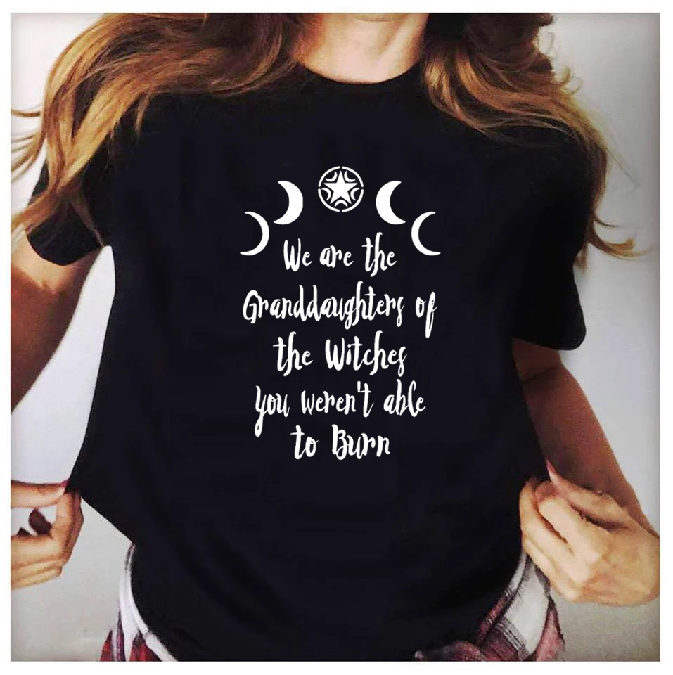 We Are The Granddaughters of The Witches Women Gothic Witchcraft Black T-Shirt Grunge Moon Shirt Summer Fashion Graphic Tees
We Are The Granddaughters of The Witches Women Gothic Witchcraft Black T-Shirt Grunge Moon Shirt Summer Fashion Graphic Tees