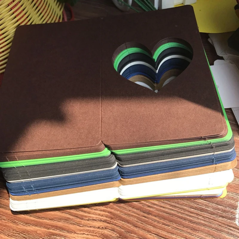 50pcs- 9.4*15cm Color heart shape hollowed-out Folding DIY Message Card Blank Greeting Cards Kraft White Black cards
50pcs- 9.4*15cm Color heart shape hollowed-out Folding DIY Message Card Blank Greeting Cards Kraft White Black cards