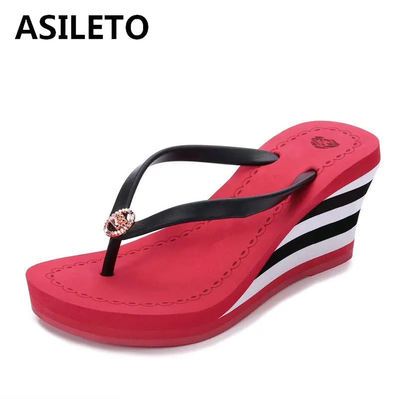 ASILETO ladies slippers Summer wedge sandals High Heels Platform Causal Flip flops outdoor Beach Slippers pantoufle sandalias
ASILETO ladies slippers Summer wedge sandals High Heels Platform Causal Flip flops outdoor Beach Slippers pantoufle sandalias
