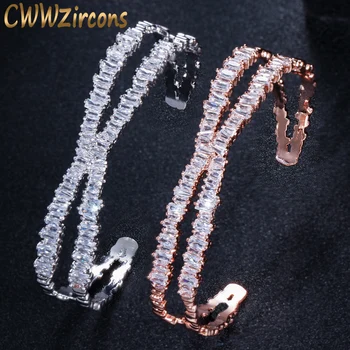 CWWZircons Brand Designer Women Jewelry Stunning X Shape Big Rose Gold Color Cuff Bangle with Cubic Zirconia Stones BG003
CWWZircons Brand Designer Women Jewelry Stunning X Shape Big Rose Gold Color Cuff Bangle with Cubic Zirconia Stones BG003