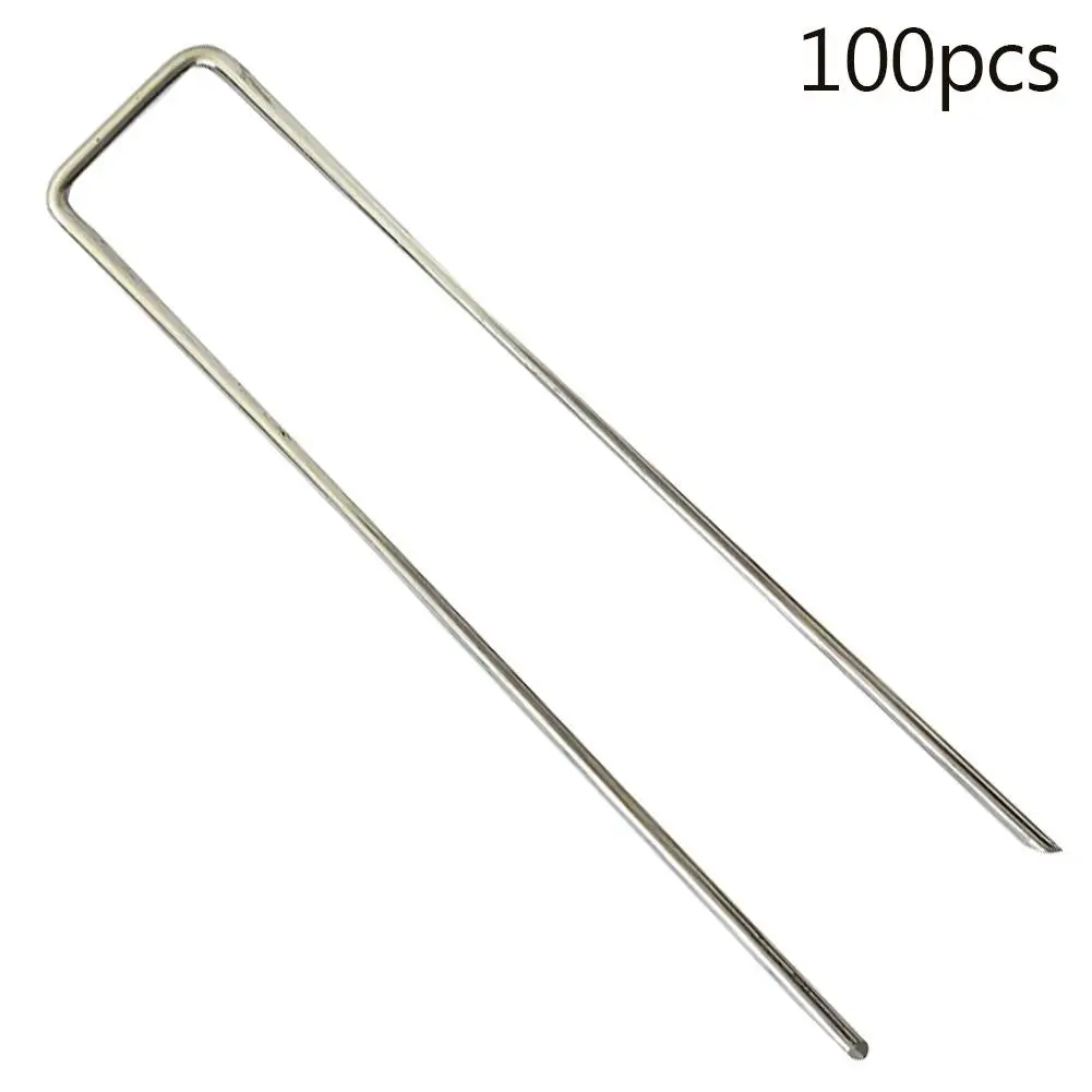 100 Pack Garden Landscape Staples, Stainless Steel U-Shape Ground Grass Pin Stake Spikes Pegs For Securing Ground Cover
100 Pack Garden Landscape Staples, Stainless Steel U-Shape Ground Grass Pin Stake Spikes Pegs For Securing Ground Cover