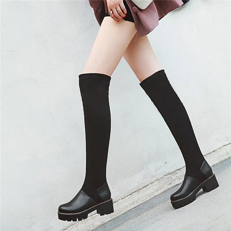 YMECHIC 2018 Black Over Knee Boots Womens Botas Platform Chunky High Heels Botas Ladies Winter Shoes Riding Long Overknee Boots
YMECHIC 2018 Black Over Knee Boots Womens Botas Platform Chunky High Heels Botas Ladies Winter Shoes Riding Long Overknee Boots