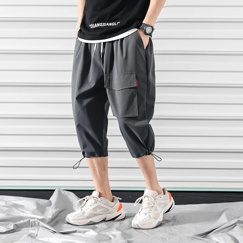 Safari Style Calf-Length Pants Multi-Pockets Solid Color Men's Pants Elastic Waist Large Size Calf-Length Pants
Safari Style Calf-Length Pants Multi-Pockets Solid Color Men's Pants Elastic Waist Large Size Calf-Length Pants