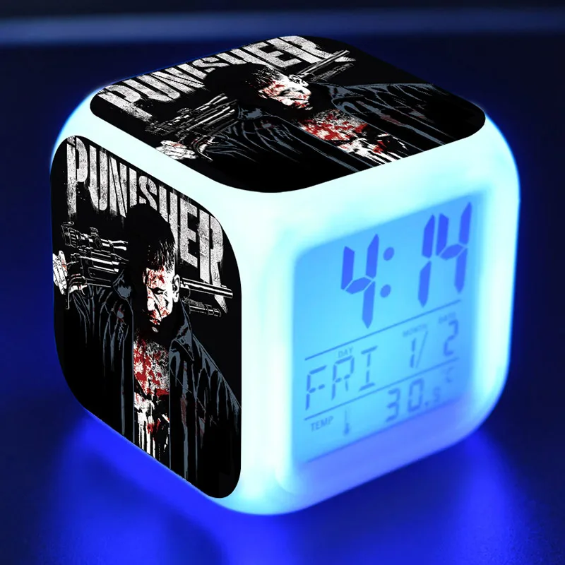 The Punisher Movie Figure Alarm Clock LED Colorful Change light Punisher Superheros action & toy figures
The Punisher Movie Figure Alarm Clock LED Colorful Change light Punisher Superheros action & toy figures