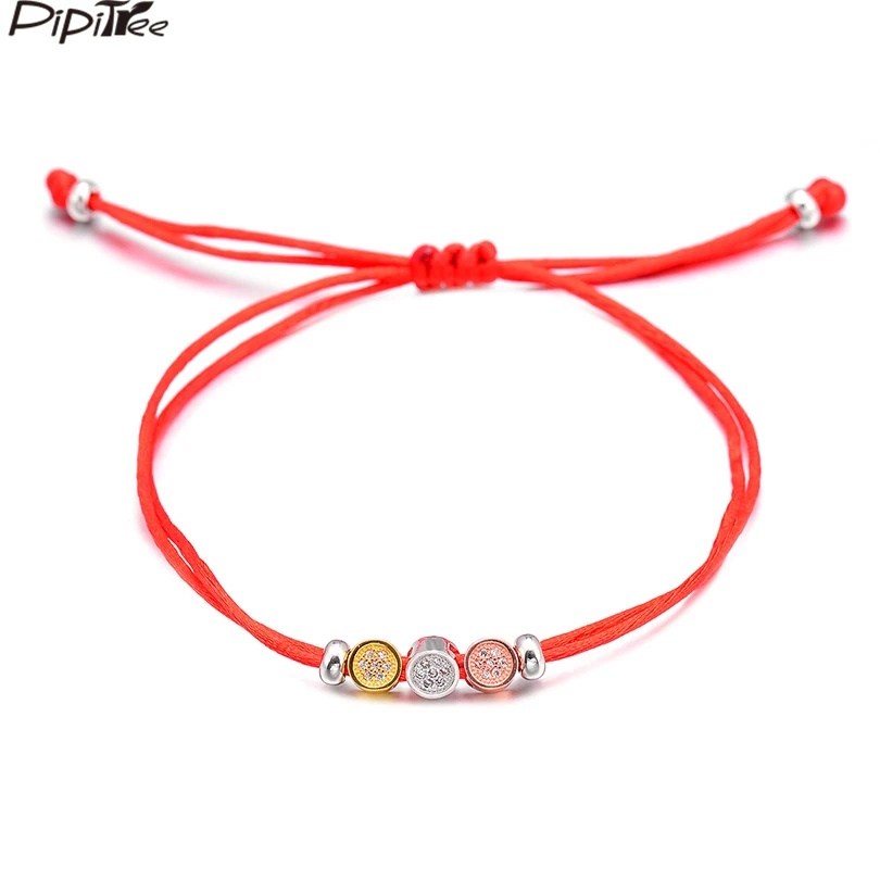 Pipitree Customized Multi Three Mini 6mm CZ Beads Charm Bracelet for Women Men Handmade Lucky Red String Bracelets Jewelry Gift
Pipitree Customized Multi Three Mini 6mm CZ Beads Charm Bracelet for Women Men Handmade Lucky Red String Bracelets Jewelry Gift