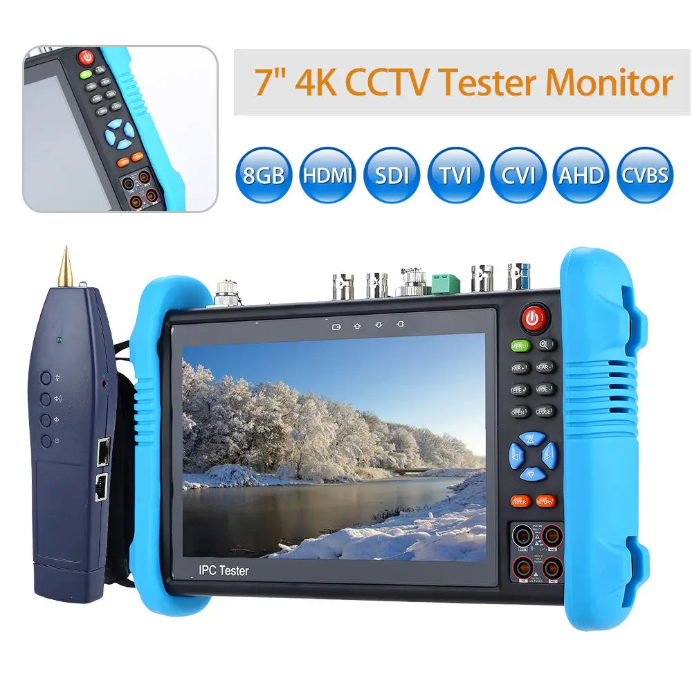 SEESII 7 "4 к 8 Гб TVI CVI AHD HD SDI/EX SDI камера мультиметр PTZ POE Тест CCTV IP тест er монитор wifi HDMl