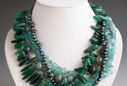 song voge gem nanJ0591 green round jade strip jasper black pearl crystal NECKLACE
song voge gem nanJ0591 green round jade strip jasper black pearl crystal NECKLACE