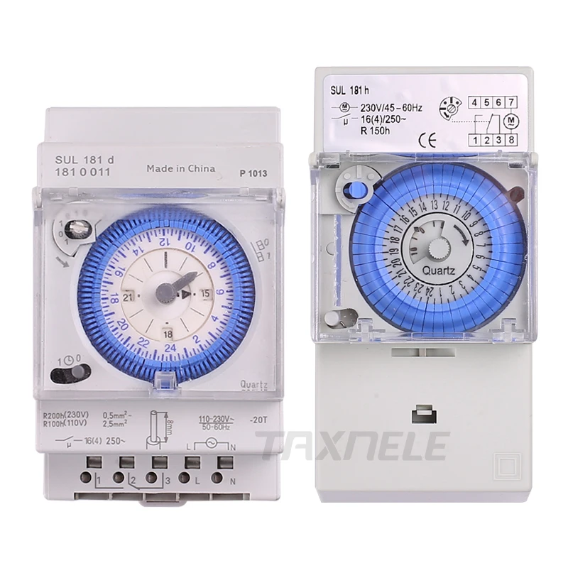 SUL181h SUL181d Mechanical Timer 24 hours Time Switch Relay Electrical Programmable Timer 24 hour Din Rail Timer Switch
SUL181h SUL181d Mechanical Timer 24 hours Time Switch Relay Electrical Programmable Timer 24 hour Din Rail Timer Switch