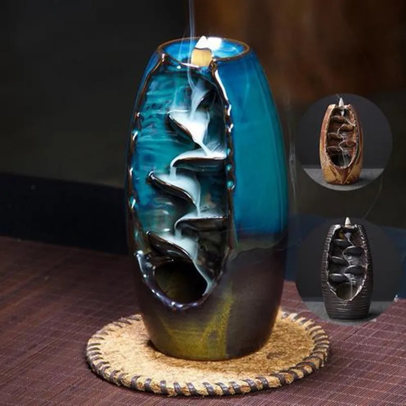 New Arrival Multi-layers Ceramic Back Flow Incense Burner Mountain River Handicraft Holder Creative Perfect Home Decor | Дом и сад