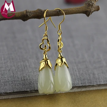 Best Gift Big Gem Luxury Jade Earrings 100% Real 925 Sterling Silver Earrings For Women Ethnic Flower Magnolia Fine Jewelry SE74
Best Gift Big Gem Luxury Jade Earrings 100% Real 925 Sterling Silver Earrings For Women Ethnic Flower Magnolia Fine Jewelry SE74